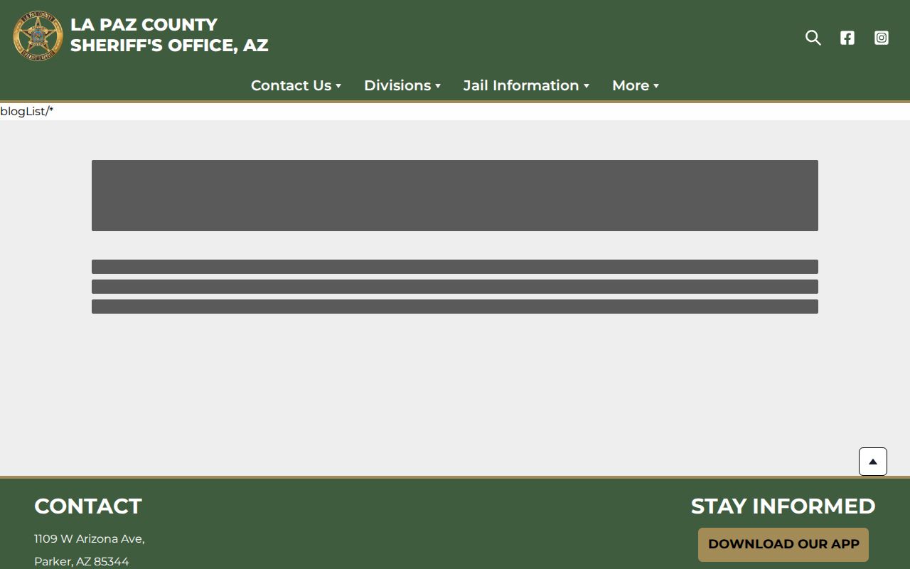 La Paz County Sheriff police blotter and recent arrest news page
